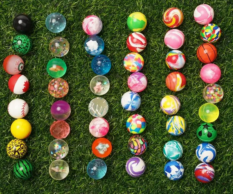 Pllieay Pllieay 30 Pieces Bouncy Balls For Kids, 32mm Bouncy Ball Bulk Assorted Rubber Balls With Storage Bag For Party Favors Birthday Gift And Class Prizes 6 Styles
