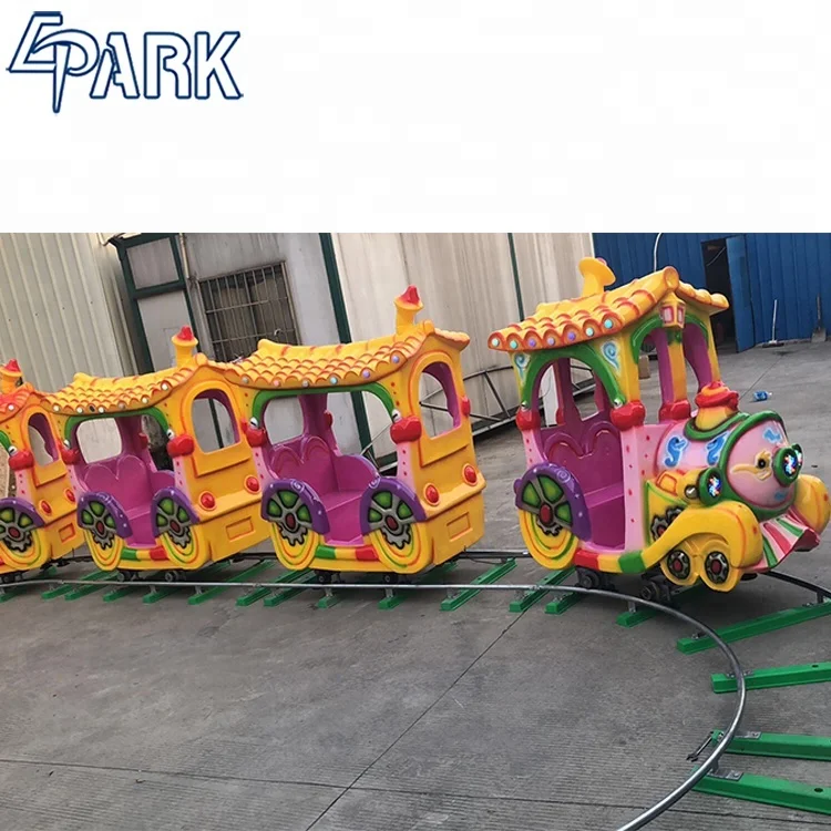 Theme Park Entertainment kids mini train with track electric game machine ride on train with led light