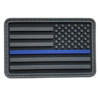

Custom 3d soft thin blue line pvc patches, US flag pvc patches