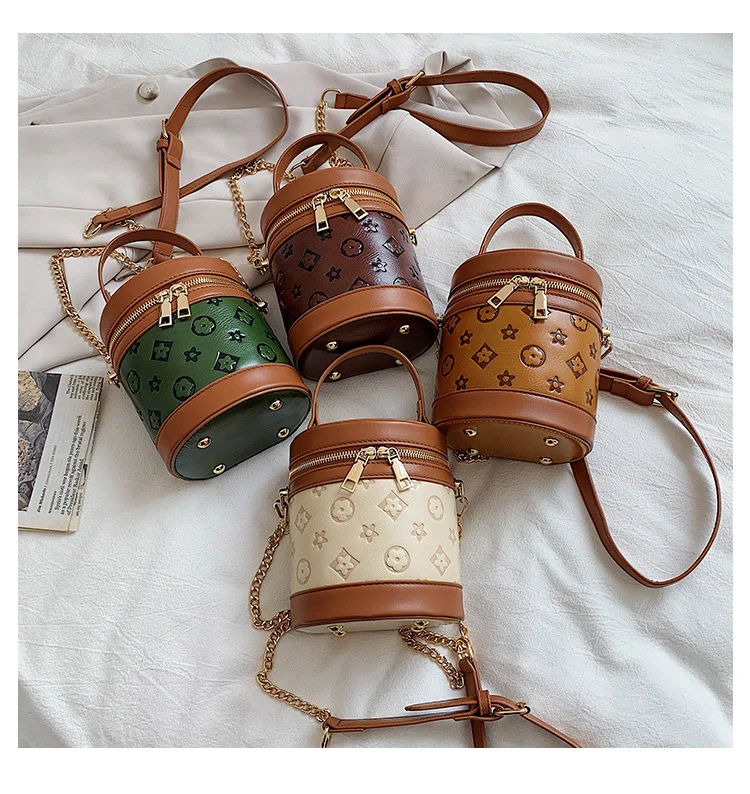 

Crossbody Bags for Women Flower Pattern Small Bucket Bag Purses Handbags Luxury Female Brand Designer Bags