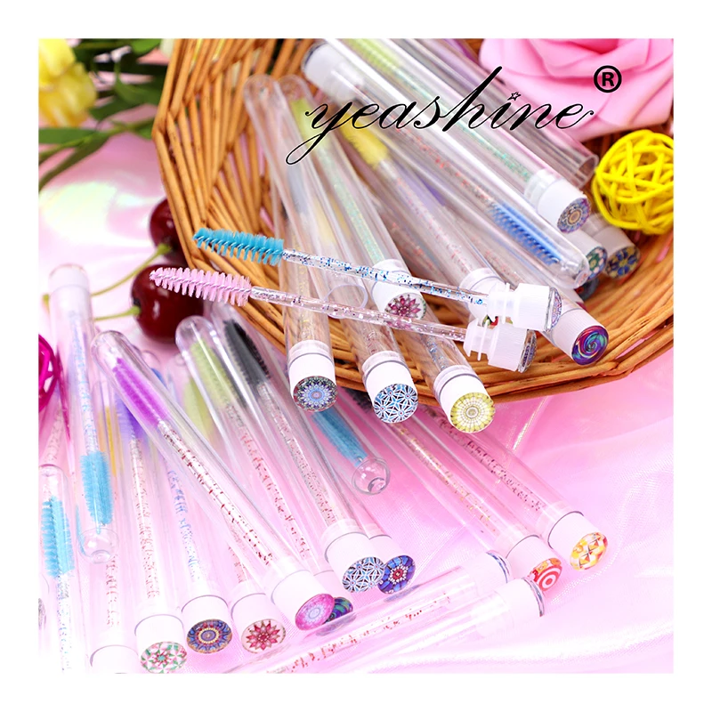 Spoolie Disposable Brush Eye Lash Reusable Eyebrow Pink Mascara Gold Custom Eyelash Wand Tube, Customized color