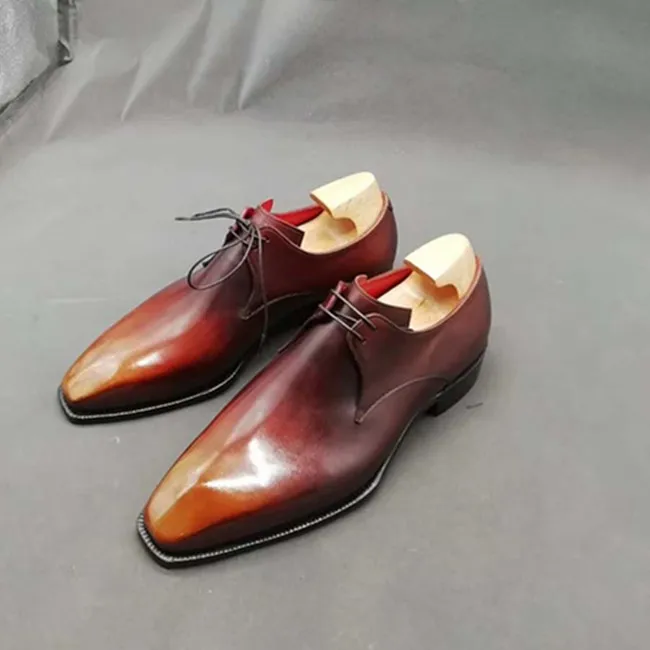 

Luxury Men goodyear shoes, 100%handmade with brown color