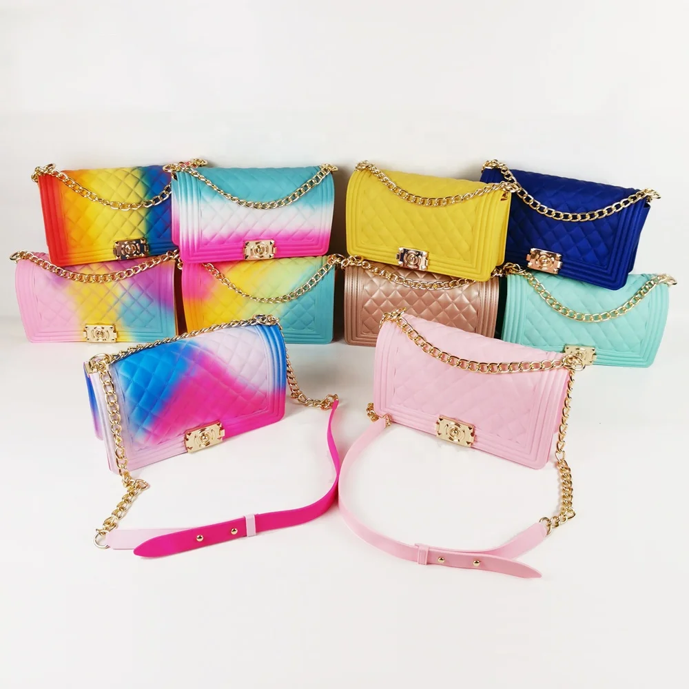

TS9009 Sac a main Wholesale 2021 Fashion solid color jelly designer bags Ladies Purses women handbags Jelly purse and handbags