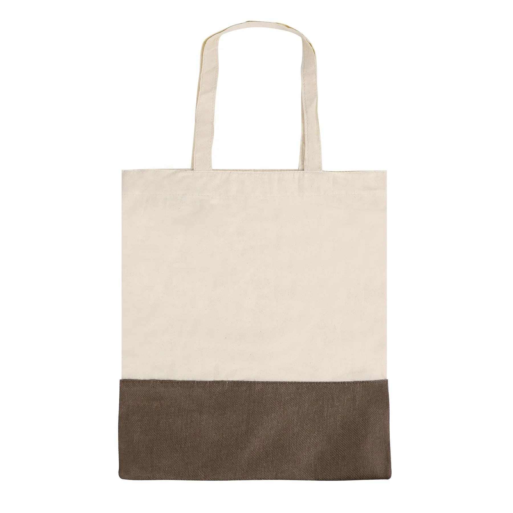 

Factory Cheap Price Trade Show Natural Bags Canvas Hand Two-Tone Cotton Burlap Economy Tote