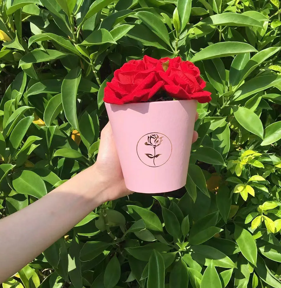 

Wholesale Small Cone Shaped Paper Florists Bucket Box Flower Packaging Gift box