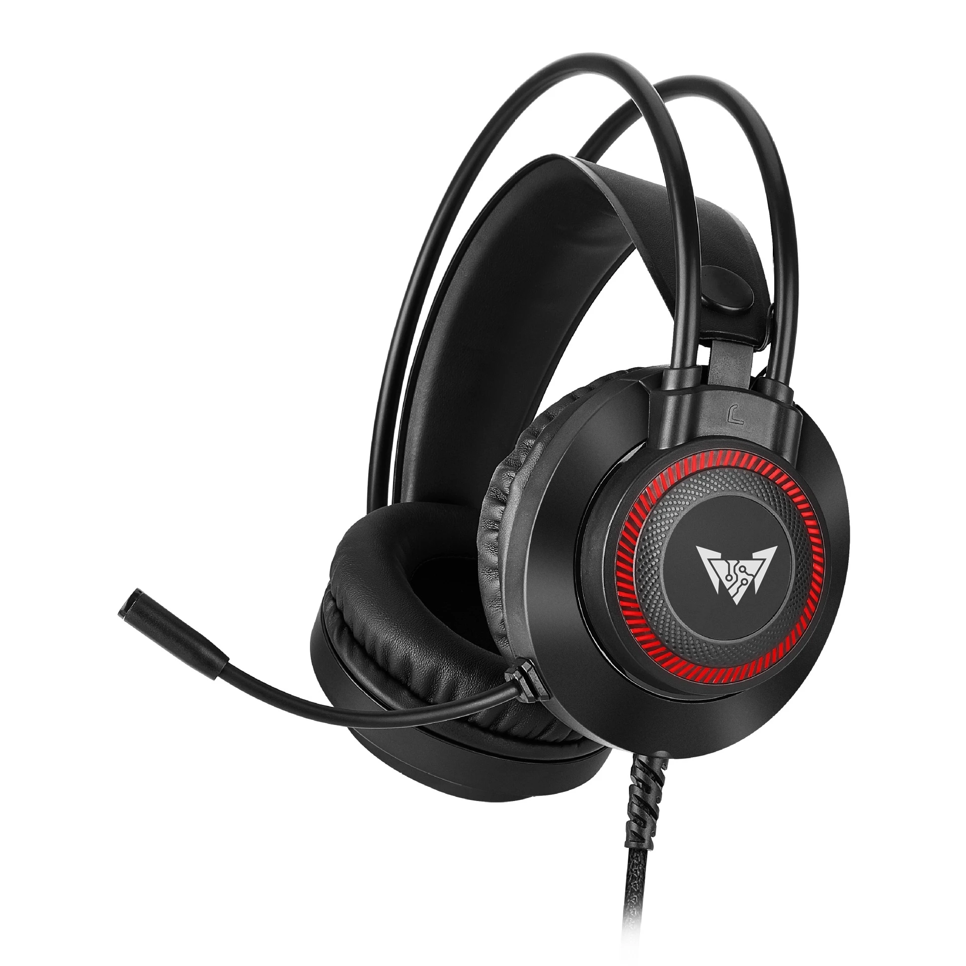 

Crown Micro stereo wired gaming headset headphones heavy bass wholesale customize logo gaming headphones, Black