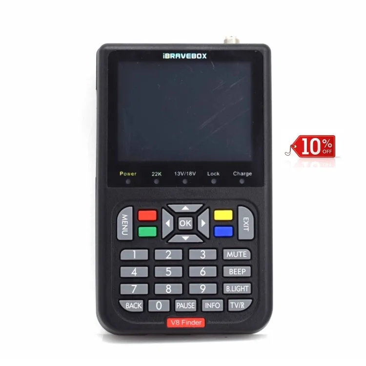 

High Quality iBRAVEBOX Finder HD Satellite Finder Digital Signal Meter 3.5 Inch LCD Screen Full 1080P FTA Satellite Finder, Black