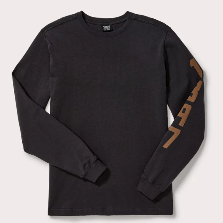 
Manufacturer Wholesale Fashion Style Clothes Printing Men Long Sleeve Plain Black T Shirt For Men 