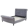 Willsoon furniture 1393 high headboard back button tufted super king size bed strong wooden frame furniture high back velved bed