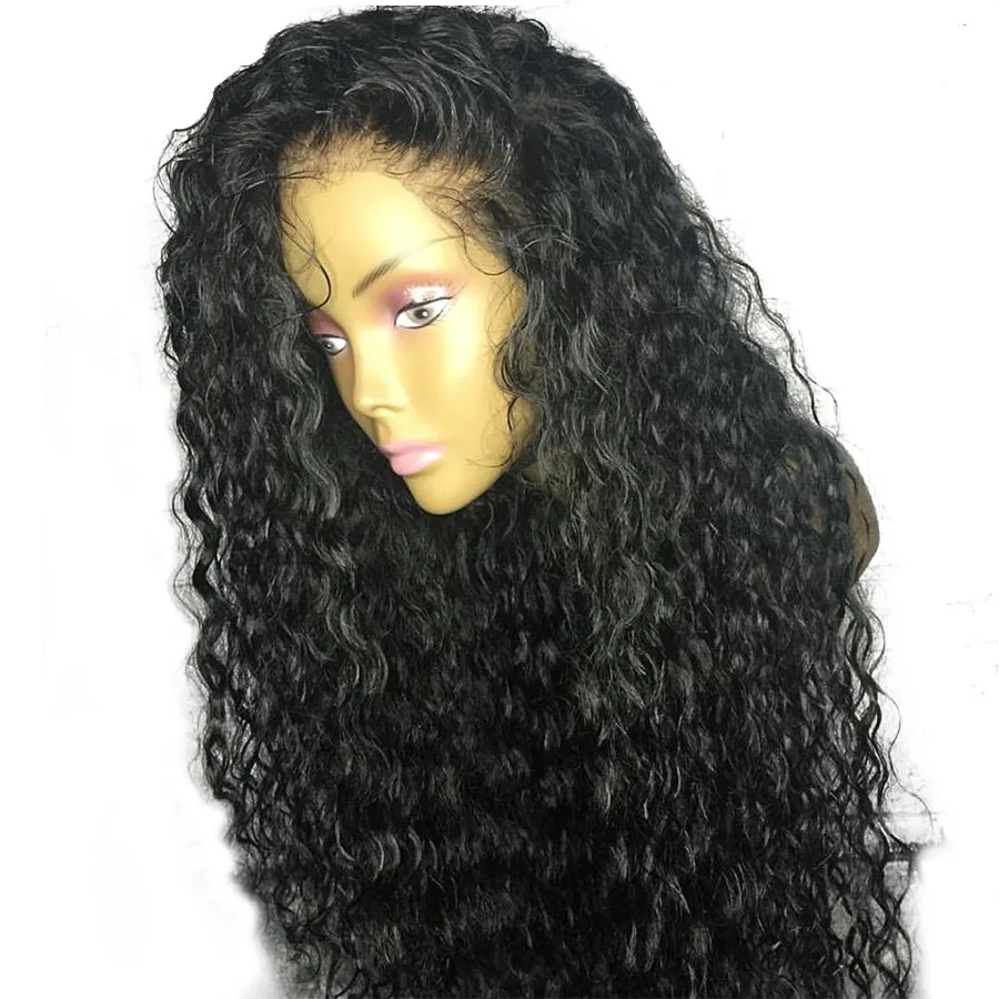 

Factory Wholesale Cheap 8-26 inch Pre Plucked 100% Virgin Brazilian Water Wave Human Hair Lace Front Wigs For Black Women