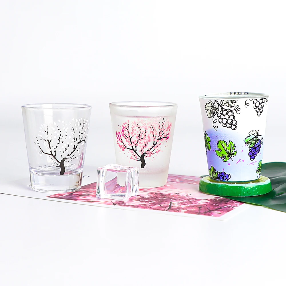 

Wedding ready to ship cup colored cheap wholesale colorful bar sets drinking glassware in bulk, Sakura(cold color changing)