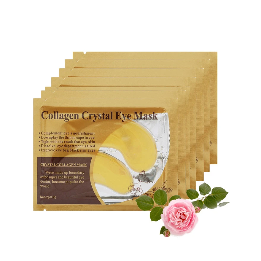 

Beauty single product anti aging wrinkle glow skin vitality collagen crystal eye mask, Gold, white, black, red wine, etc.