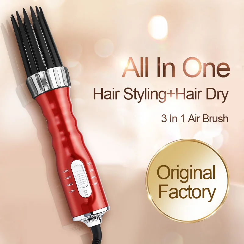 

New 3 in 1 Electric Hair Curler Hair Dryer Ionic Flat Iron Fast Heated Comb Hair Styling Brush Comb Volumizer Hot Air Brush