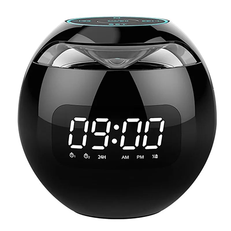 

Digital clock with speaker mini speaker alarm clock blues tooth speaker High sound quality and loud volume RGB FM radio TF CARD, Black white pink