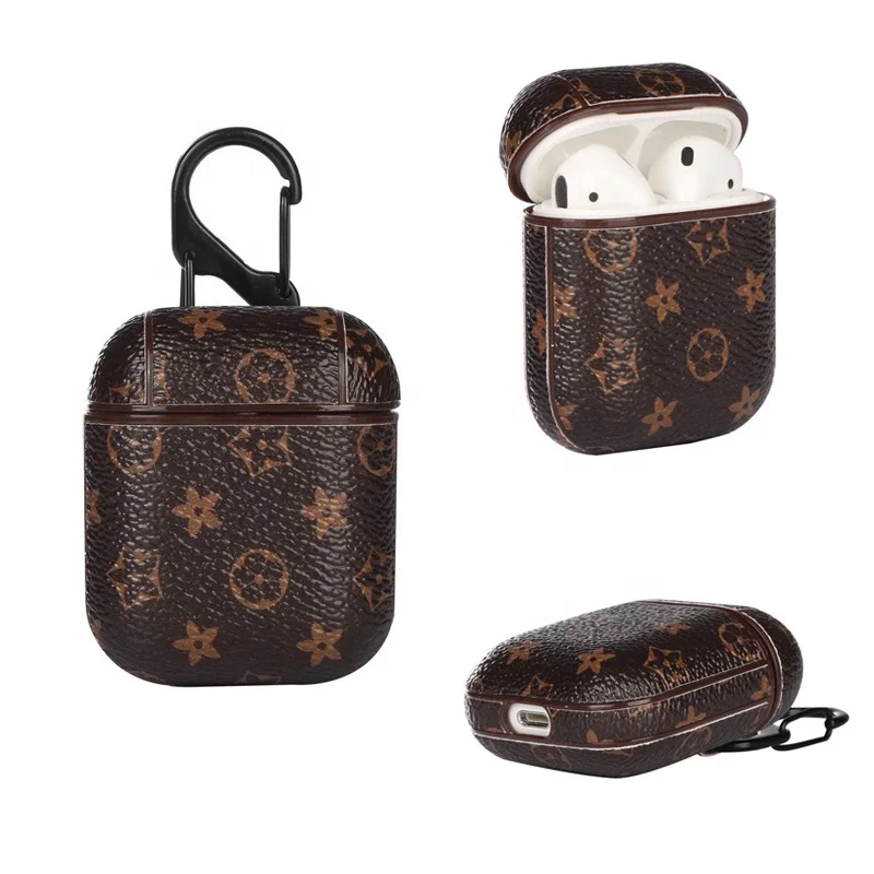 
High Quality for Airpods Case Luxury Designer Leather Airpod Cover Fashion Shockproof Protective Case for Airpods 1 & 2 