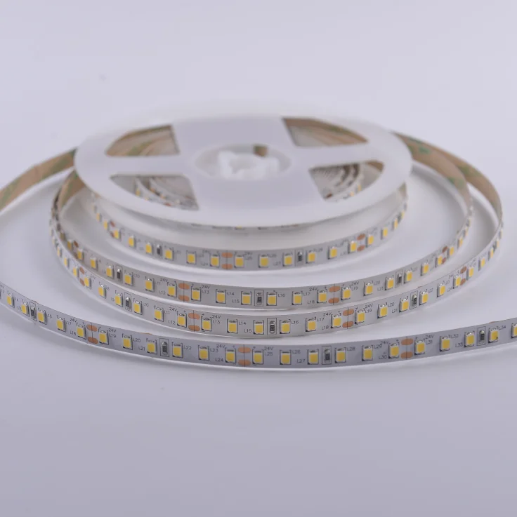 flexible custom color dc12v 24v smd2835 120leds 5m indoor ip20 cri80 warm cool white 2700k 6500k led strip