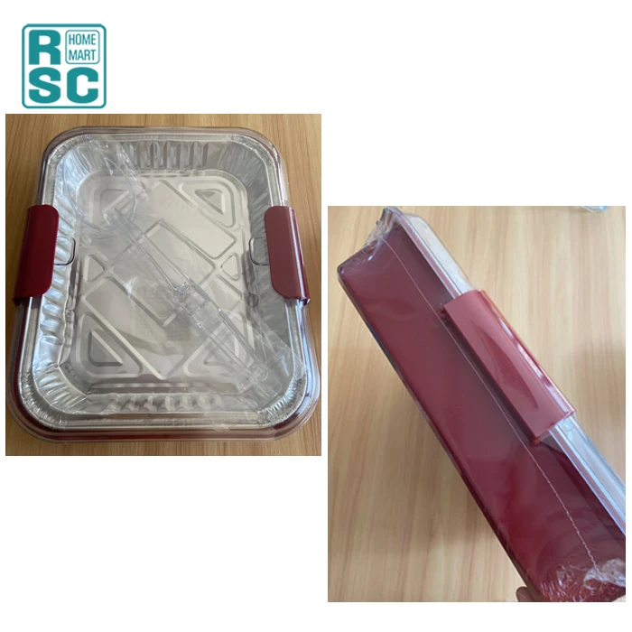 Plastic Travel Baking Dish Food Container Carrier Foil Pans With Large