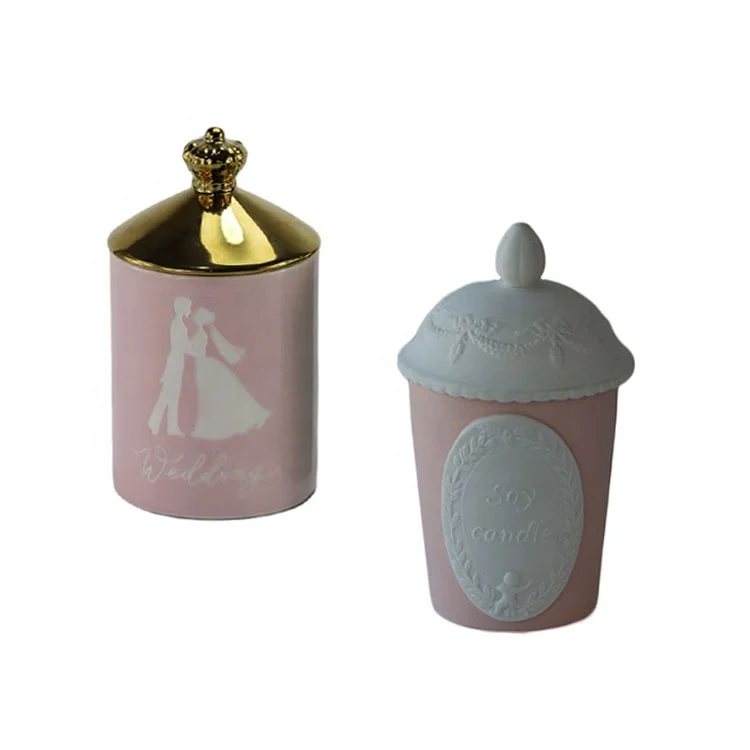 Geo Cut Ceramic Candle Jar Wholesale Porcelain Candle Jars Holders