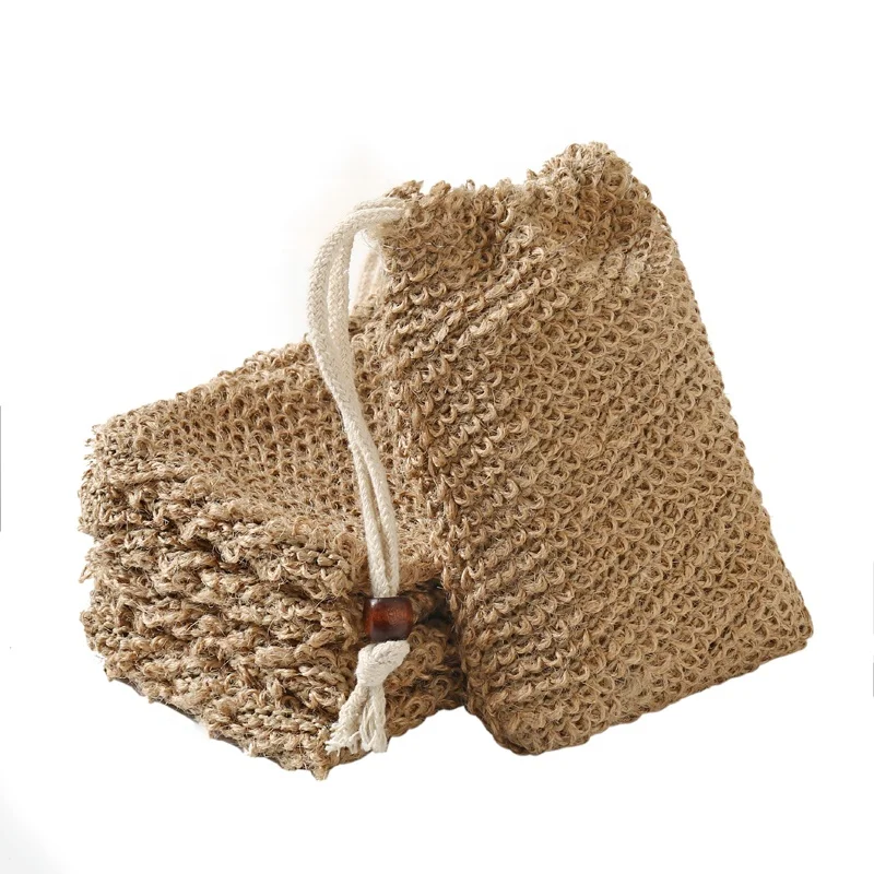 

Natural Jute Hemp Exfoliating Body Scrubber Soap Bag, Natural color