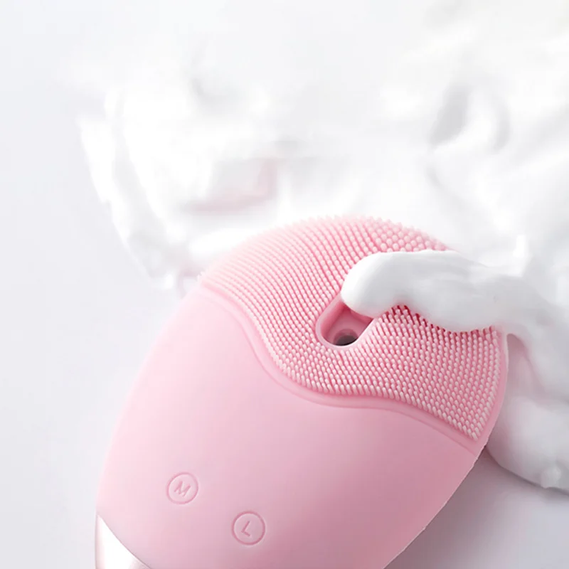 

New Design Automatic Foaming Facial Cleansing Massager Waterproof Silicon Facial Cleansing Brush Beauty, Pink, black, green or customized