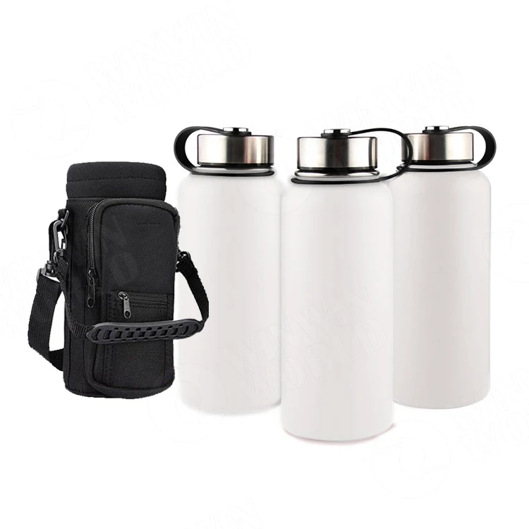 

Outdoor Sublimation 32oz Vacuum Flasks with Carrier Bag and lids,Travel Double Wall Insulated Stainless Steel Sport Water Bottle