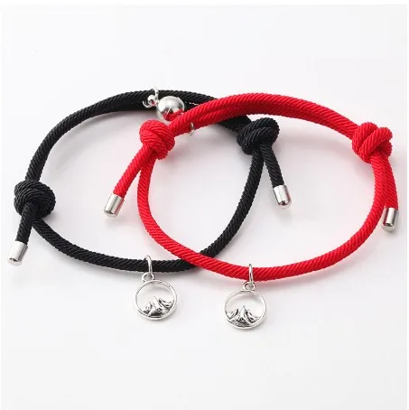 

2021 Hot Design Couple Heart Newly Married Magnetic Unique Bracelet Couple Bangle For Lovers/Friends