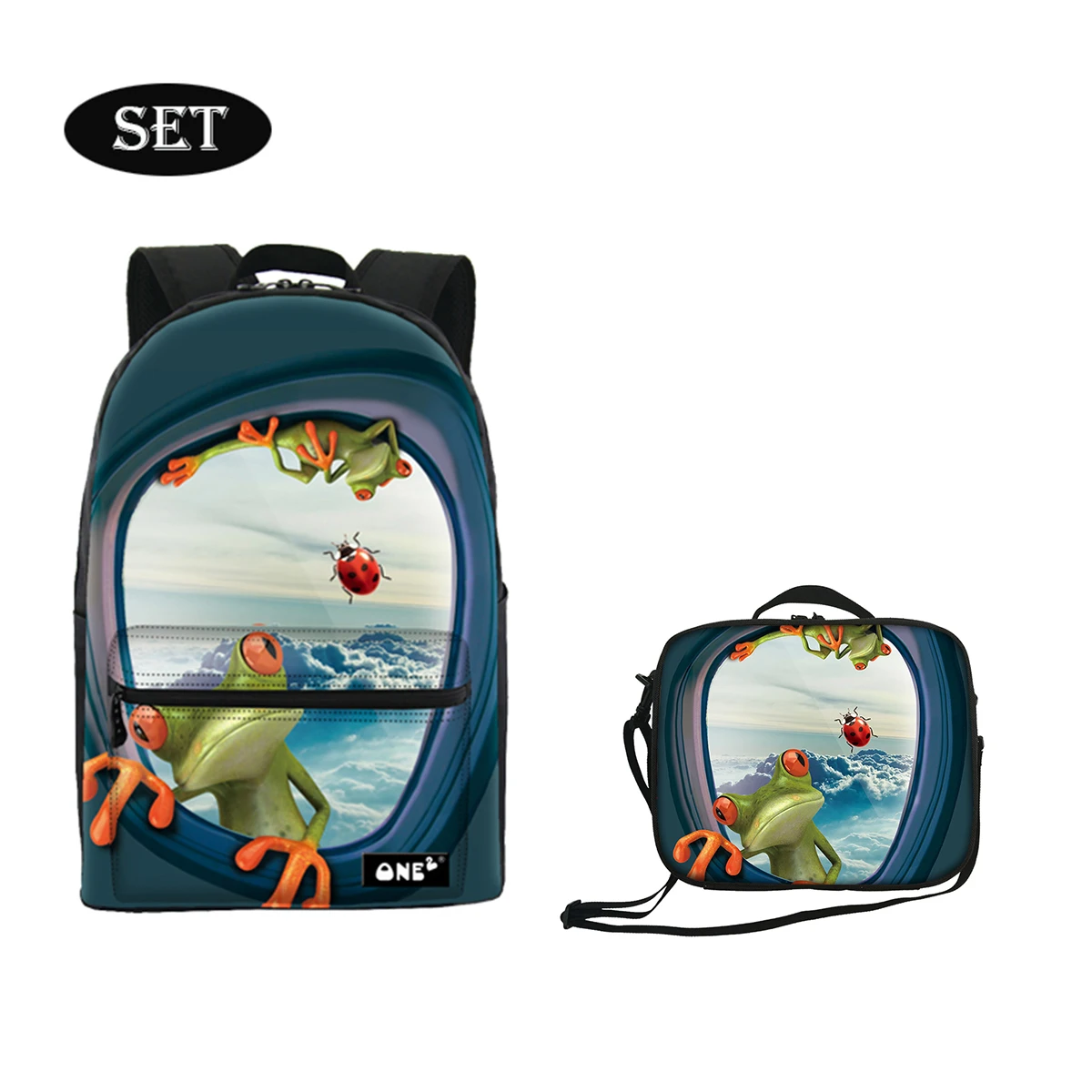 

Populars products 2020 cheap lunch bag set lightweight eco friendly shoulder strap adjustable backpack lunch bag set, Customized