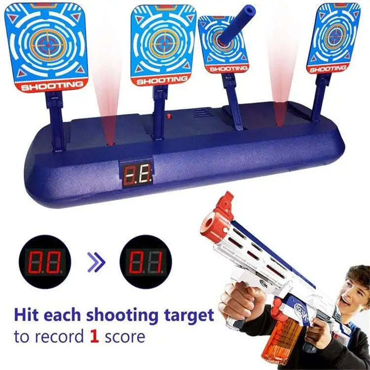 

Kids indoor sports game plastic gun set standing electronic target shooting Toy with sound