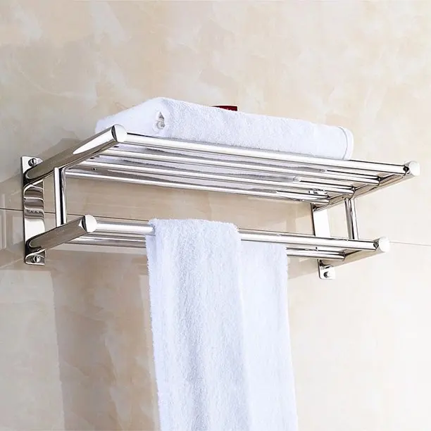 Wholesale Hotel Bathroom Wall Mounted Silver Stainless Steel Towel Racks
