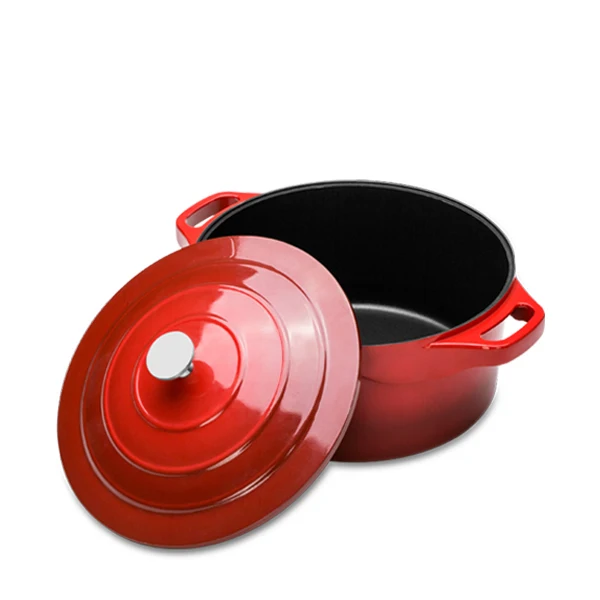 

hot selling nonstick cookware Die casting aluminum cooking pot and casserole, Red