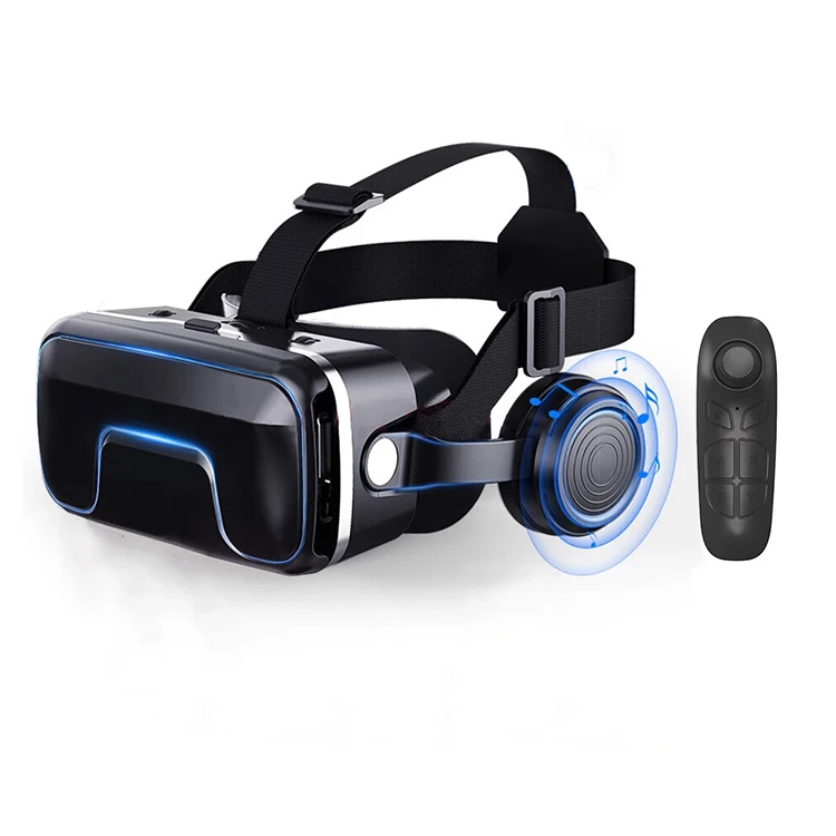 

2021 New Style VR Cardboard Virtual Reality Box Smart Videos 3D VR Glasses Immersive Experience VR Headset with Headphone G04EA