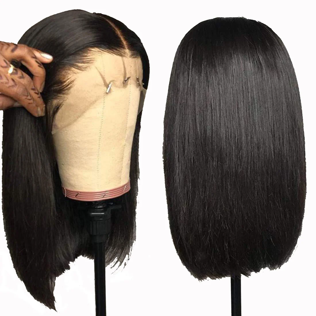 

Hp001 Europe and America Natural black 360 lace wigs vendor human hair hd full lace wigs 4x4 lace closure human hair hair wig, Pic showed