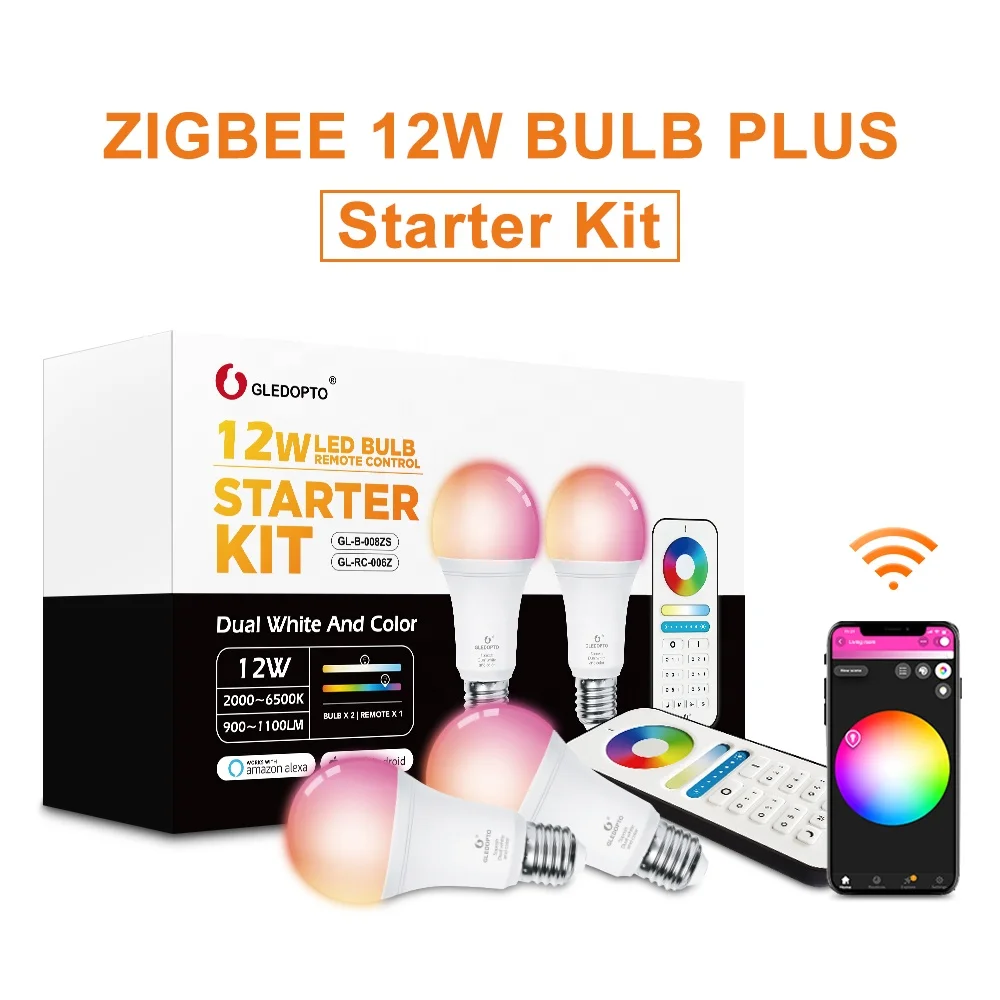 ZigBee Multicolor Light Bulbs Alexa Control Gledopto Ambiance Starter Kit 2 Packs Smart Light Bulbs Walmart Hot Selling