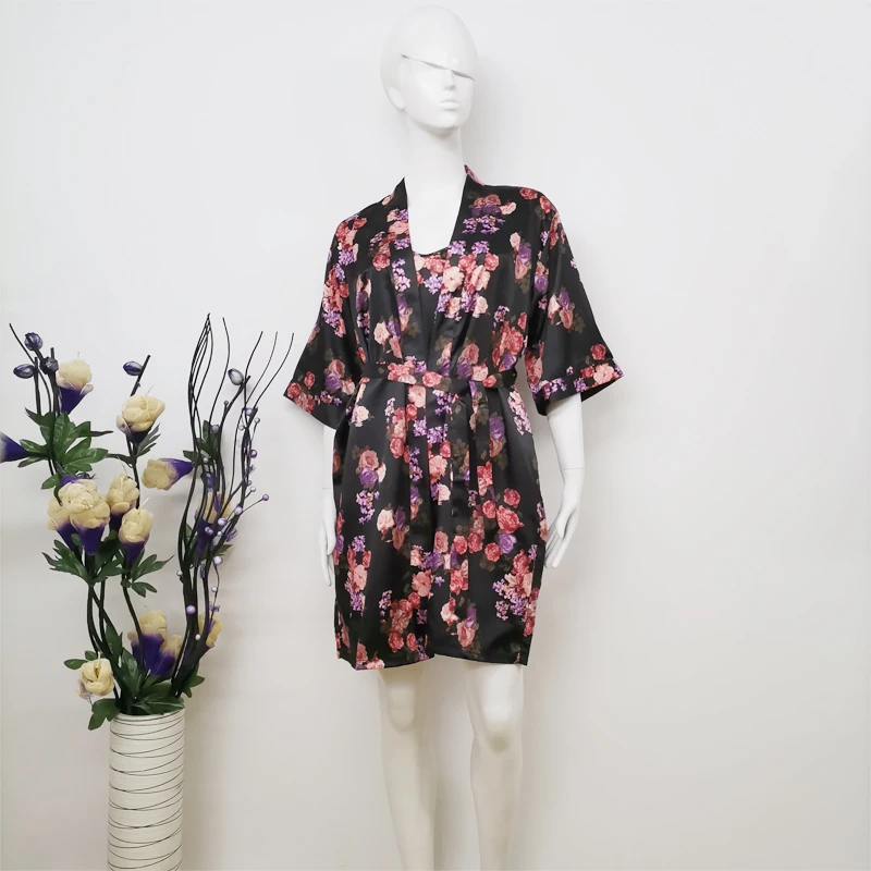

Flower Sleepwear Ladies Pyjamas Satin Pajamas Silk For Women