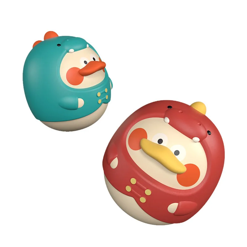 

Newborns ABS Plastic Lovely Duck Mini Roly Poly Toy Toddler Early Educational Rock Tumbler Toy