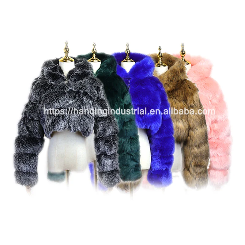 

Cropped ladies jacket winter fall clothes keep warm faux fur thick fox fur winter women jackets and coats 2021, Customized color