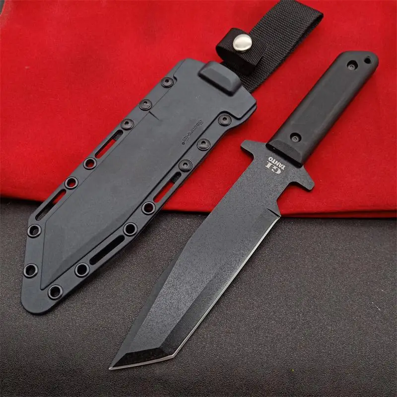 

Rubber Handle Fixed Tactical Knife Camping Outdoor Knives with Secure-Ex Sheath Survival Tools Dropshipping