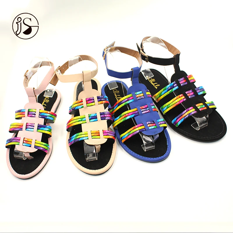 

Sandals for women upper colorful Anti-slip soft sole woman shoes flat sandals, Picture
