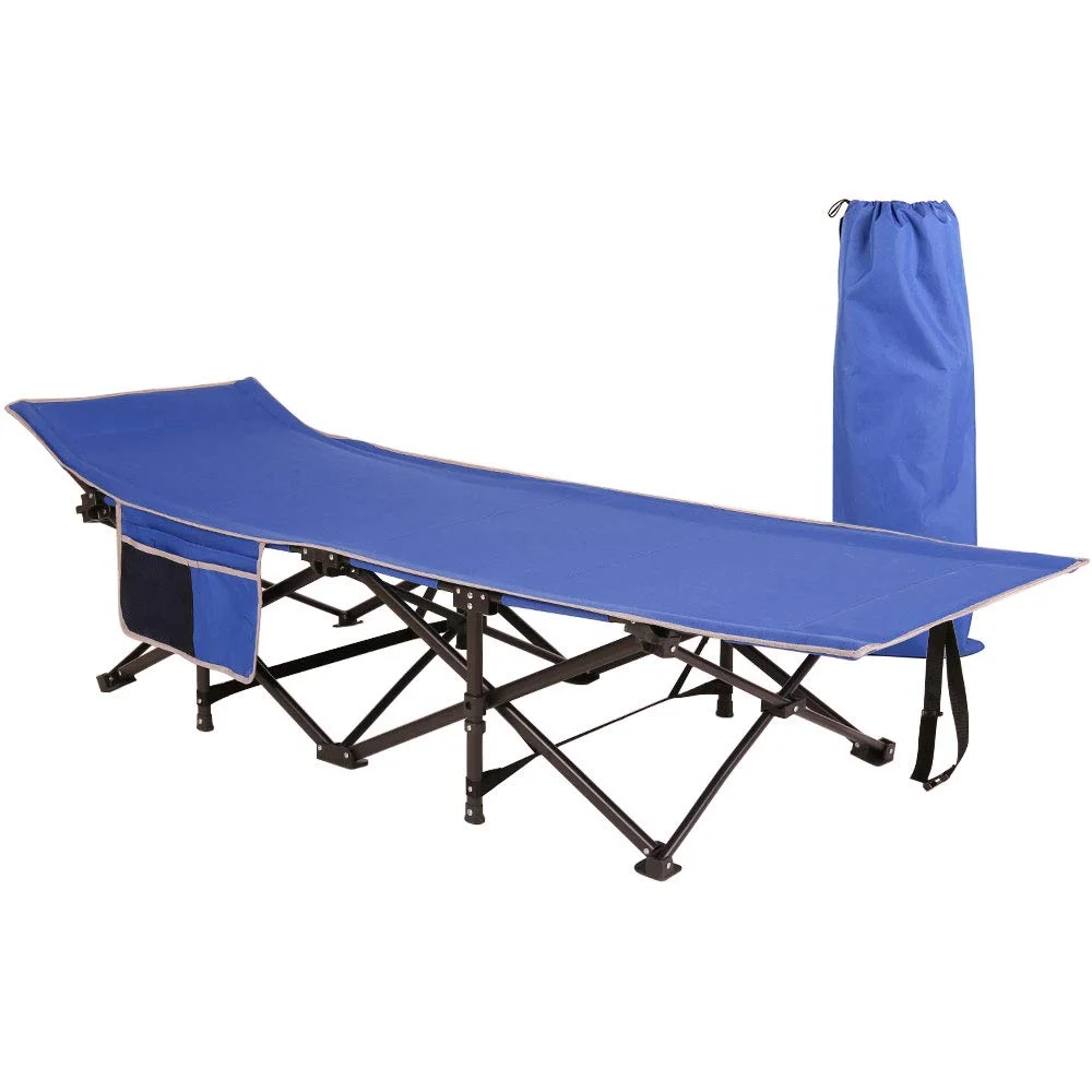 

Outdoor Folding Bed with Carry Bag-Portable Lightweight Cots for Adult Camping Sleeping, Blue