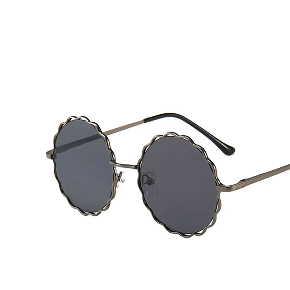 

[RTS] 2020 new ultra light kids sunglasses boys and girls UV400 metal round frame small flower shape sunglasses