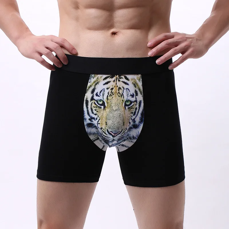 

3D tiger head pattern sexy panties Men Underwear Cotton Man Boxer Briefs, Customized color