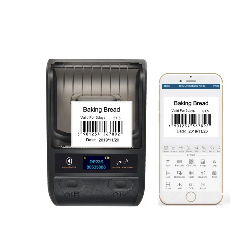 

DeTong DP23S Android iOS Pocket Thermal Label Printer for Making Jewelry Label