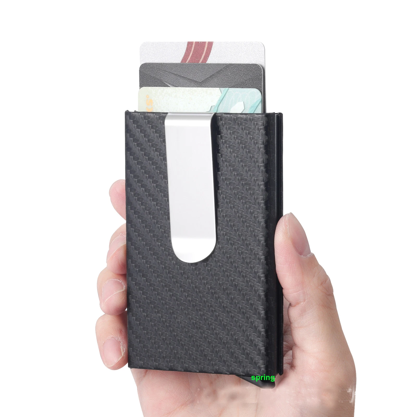 

RFID Carbon Fiber Wallets for Men Slim Case Wallet Credit Rards Holder With Money Clip