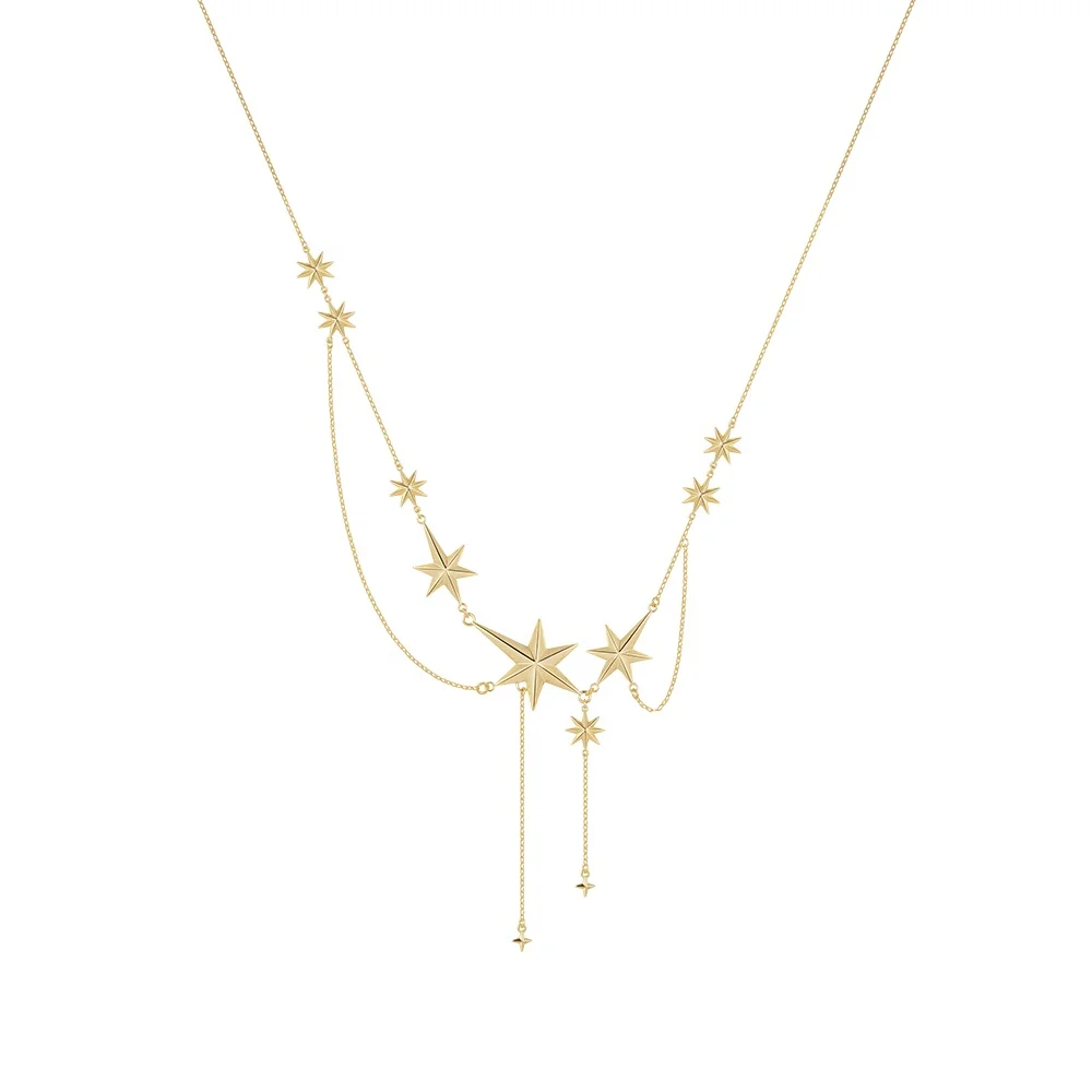

Original Design 18K Gold Plated Brass Jewelry New In Irregular Star Charms Pendant For Women Party Necklace P223362