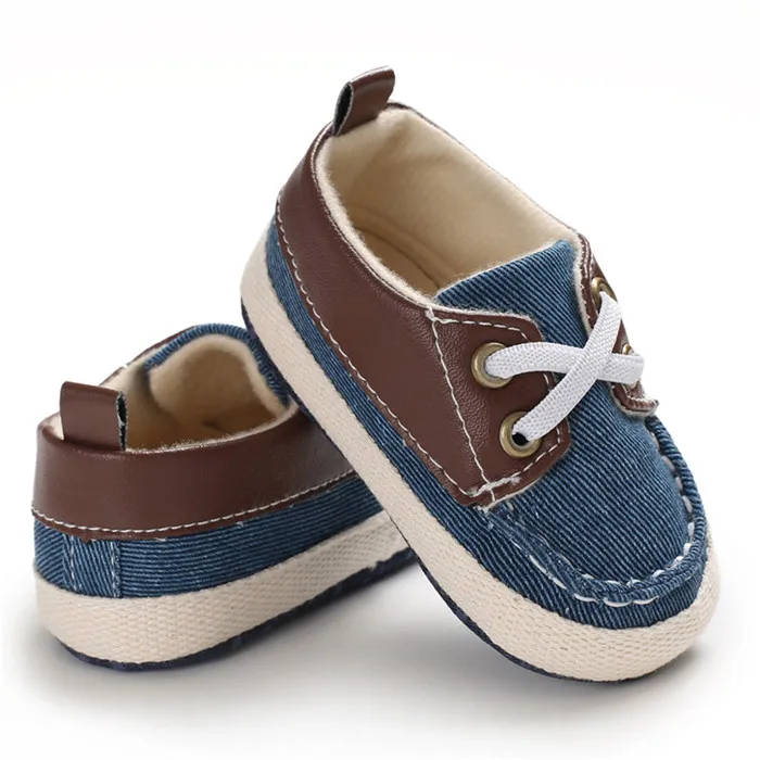 

Wholesale Baby Boys Canvas and Pu Leather Soft Shoes 6-18 Months
