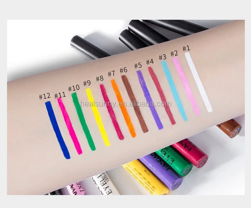 

New Arrival Waterproof Factory Wholesale Cosmetics Eye Liner Liquid Eyeliner, 12 colors