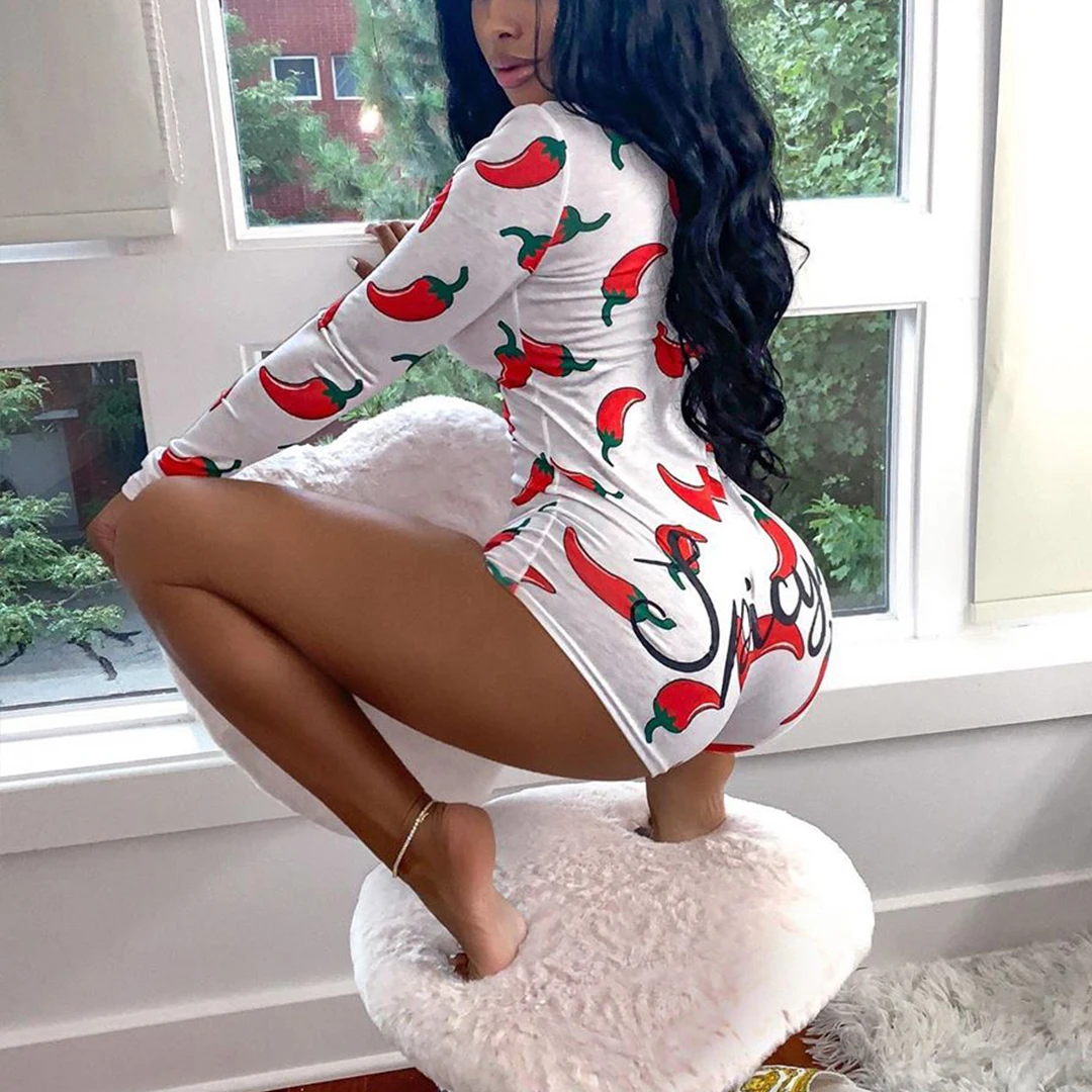 

Autumn Cotton Body Rompers 2019 New Wome's Long Sleeve Jumpsuits Night Clubwear V-neck Letter Print Skinny Bandage Playsuit, As pictures