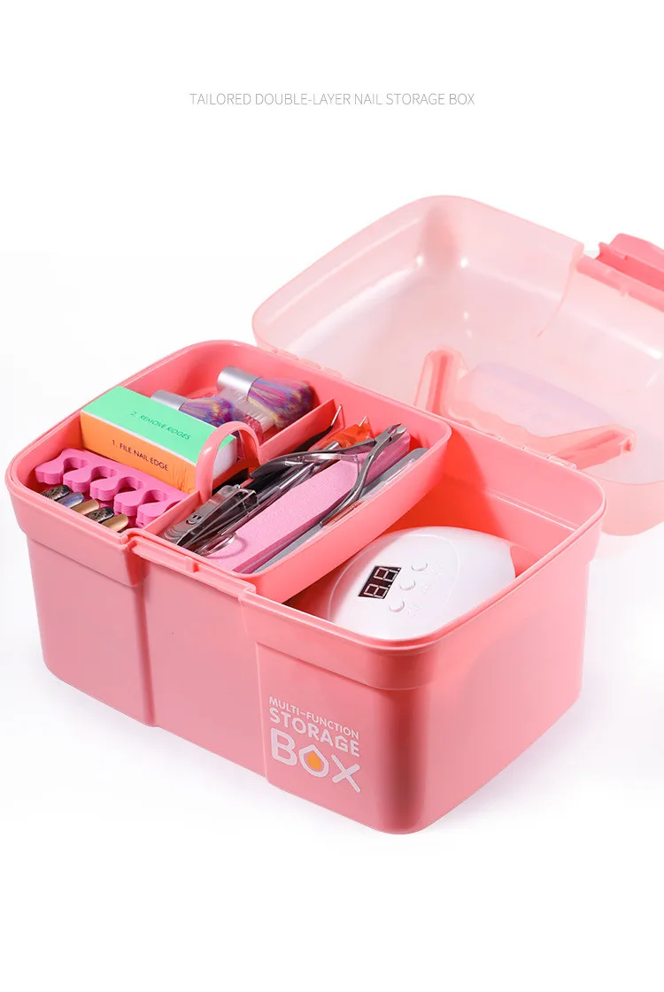 Manicurist Dedicated Portable Nail Toolbox Threetier Multifunctional