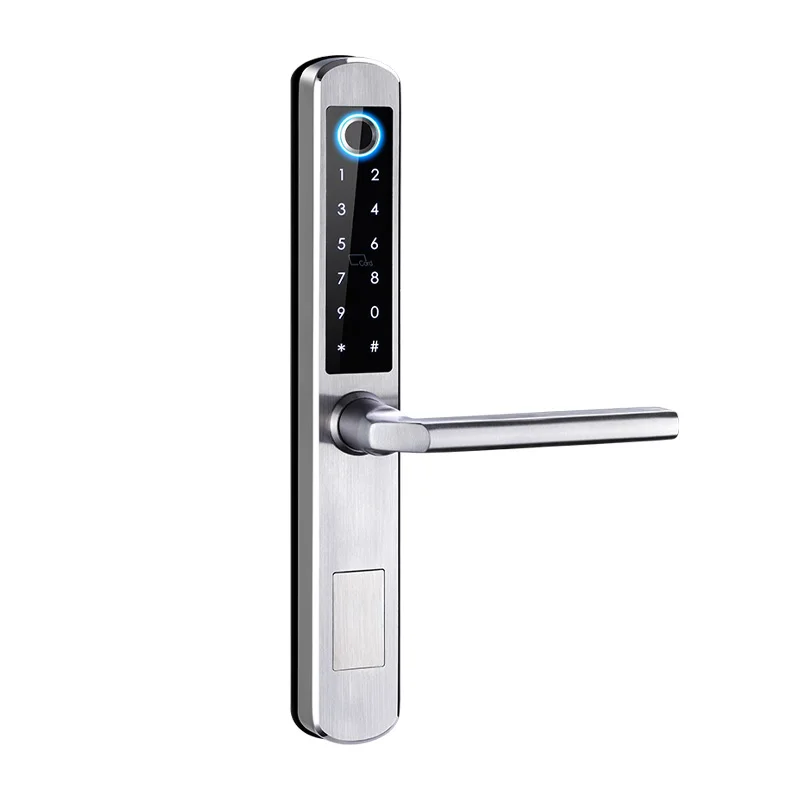 

IP66 Waterproof WiFi ttlock App Tuya App luxury villa Fingerprint handle broken bridge aluminum doors smart lock for outdoor