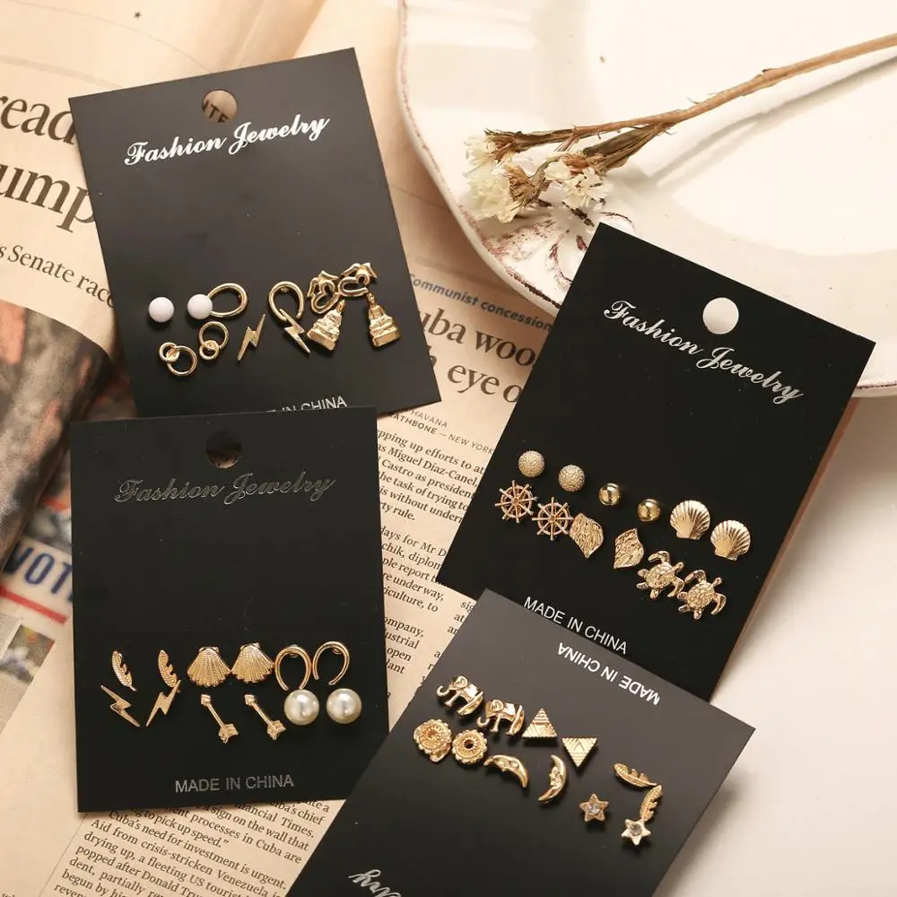 

Fashion gold earring stud set For Women Wholesale N98279, Colors